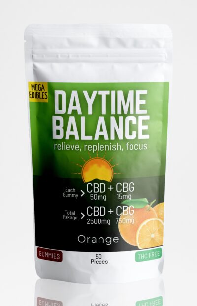 Daytime Balance Gummies CBD CBG – Orange – (50 Pack)